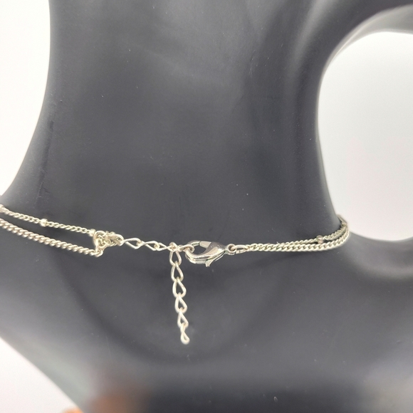 VINTAGE Beautiful Silver & Rhinestone Butterfly Double Pendant Necklace, EUC - Picture 6 of 6